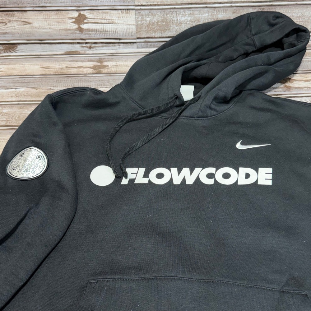 Nike Flowcode Hoodie Black Pullover Sweatshirt Mens Size M